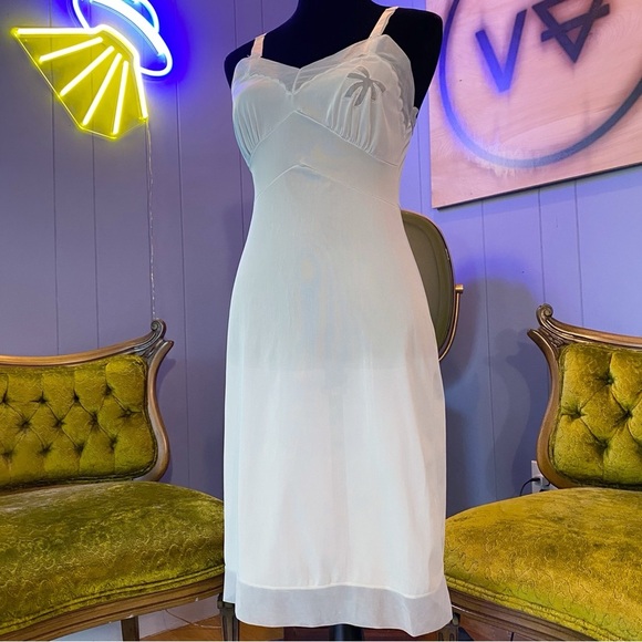 Vintage 60s Aristocraft by Superior Pastel Blue Sheer Nylon Lingerie Slip Dress - Picture 3 of 8